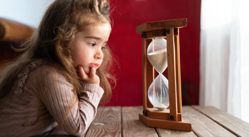 Set 5 relojes de arena · El tiempo con niños